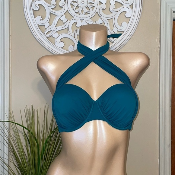 Victoria's Secret Other - Victoria’s Secret women’s  size 36D M L bikini top bathing suit underwire teal